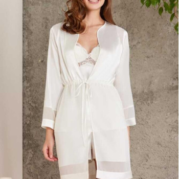 Pierre Cardin Saten Ekru Dörtlü Gelin Çeyiz Seti 7035 