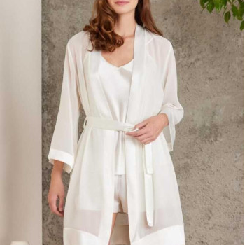 Pierre Cardin Saten Ekru Dörtlü Gelin Çeyiz Seti 7085