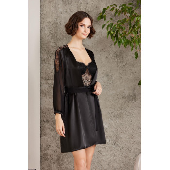 Pierre Cardin Saten Gecelik Sabahlık Pijama Şort 6'lı Gelin Çeyiz Seti 6005