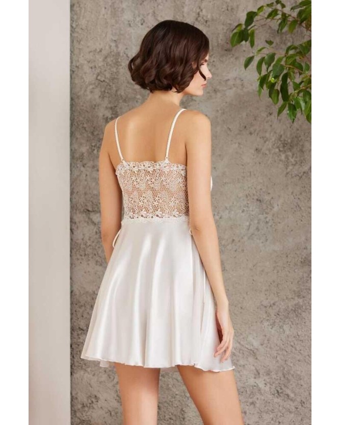 Pierre Cardin Saten Gecelik Sabahlık Pijama Şort 6'lı Gelin Çeyiz Seti Ekru 6005 Pierre Cardin Saten Gecelik Sabahlık Pijama Şort 6'lı Gelin Çeyiz Seti Ekru 6005