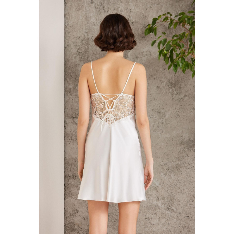 Pierre Cardin Saten Gecelik Sabahlık Pijama Şort 6'lı Gelin Takım 6000 Ekru