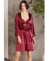 Pierre Cardin Saten Gecelik Sabahlık Pijama Şort Takım 6'lı Gelin Seti 6000 BORDO