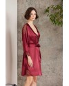 Pierre Cardin Saten Gecelik Sabahlık Pijama Şort Takım 6'lı Gelin Seti 6000 BORDO