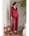 Pierre Cardin Saten Gecelik Sabahlık Pijama Şort Takım 6'lı Gelin Seti 6000 BORDO