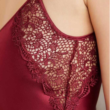 Pierre Cardin Saten Gecelik Sabahlık Pijama Şort Takım 6'lı Gelin Seti 6000 BORDO