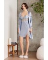 Pierre Cardin Saten Gecelik Sabahlık Pijama Şort Takım 6'lı Çeyiz Seti 6000 mist Pierre Cardin Saten Gecelik Sabahlık Pijama Şort Takım 6'lı Çeyiz Seti 6000 mist