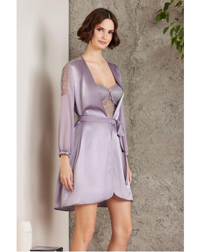 Pierre Cardin Saten Gecelik Sabahlık Pijama Şort 6'lı Gelin Çeyiz Seti Royal 6005