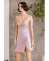 Pierre Cardin Saten Gecelik Sabahlık Pijama Şort 6'lı Çeyiz Seti 6000 Rose