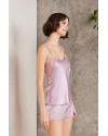 Pierre Cardin Saten Gecelik Sabahlık Pijama Şort 6'lı Çeyiz Seti 6000 Rose