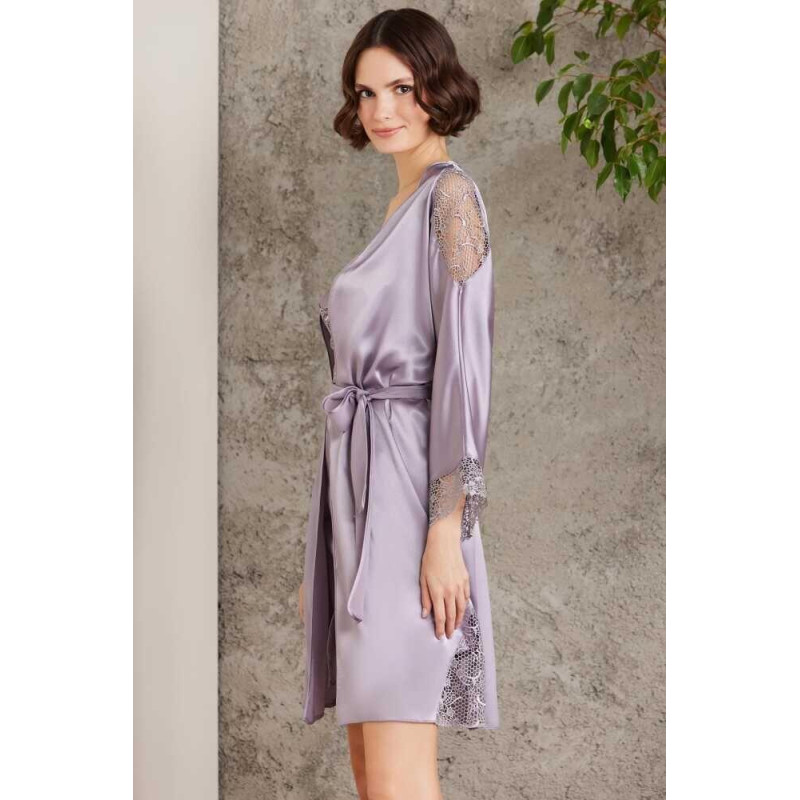 Pierre Cardin Saten Gecelik Sabahlık Pijama Şort Takım 6'lı Gelin Seti 6000 Royal