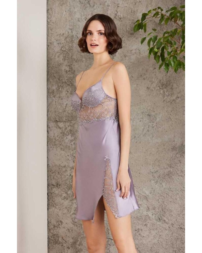 Pierre Cardin Saten Gecelik Sabahlık Pijama Şort Takım 6'lı Gelin Seti 6000 Royal