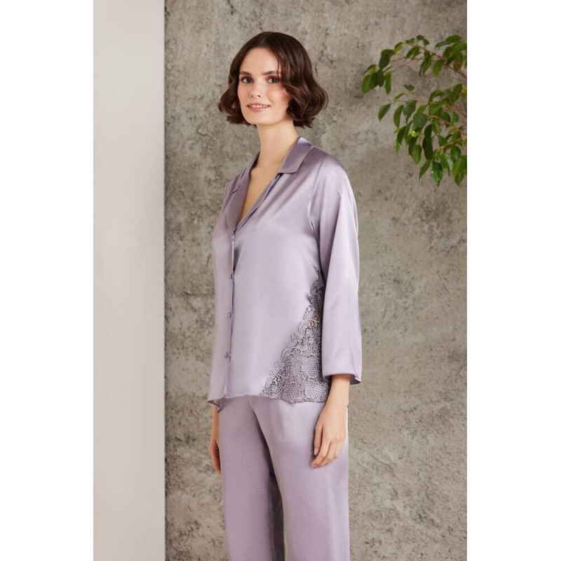 Pierre Cardin Saten Gecelik Sabahlık Pijama Şort Takım 6'lı Gelin Seti 6000 Royal