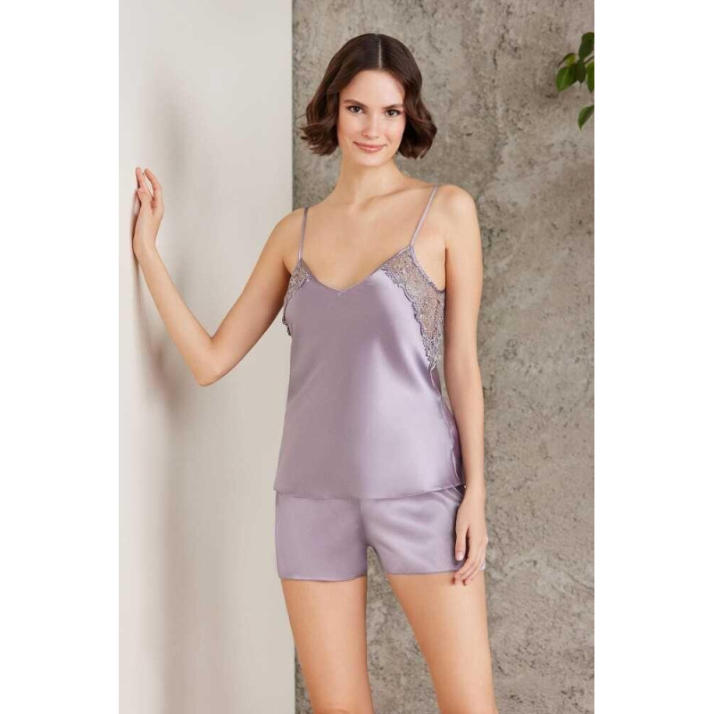 Pierre Cardin Saten Gecelik Sabahlık Pijama Şort Takım 6'lı Gelin Seti 6000 Royal