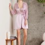 Pierre Cardin Saten Gecelik Sabahlık Pijama Şort 6'lı Gelin Çeyiz Seti Rose6005