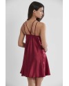 Pierre Cardin Bordo Saten Güpürlü Gecelik 640