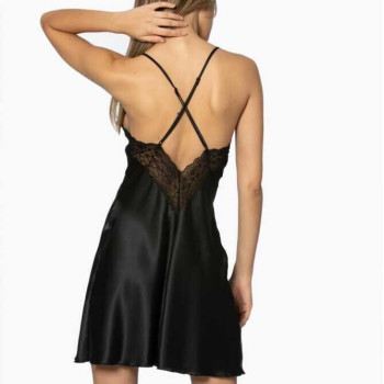 Pierre Cardin Siyah Saten Güpürlü Kaplı Gecelik 600