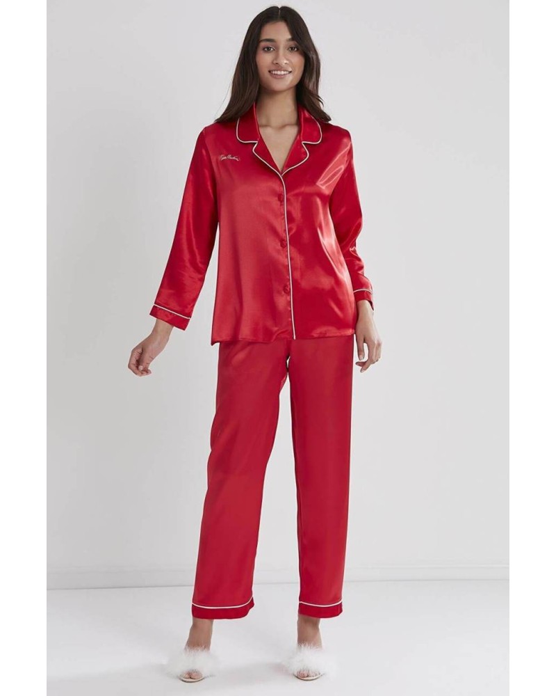 Pierre Cardin Saten Kadın Pijama Takımı 1200 Kırmızı