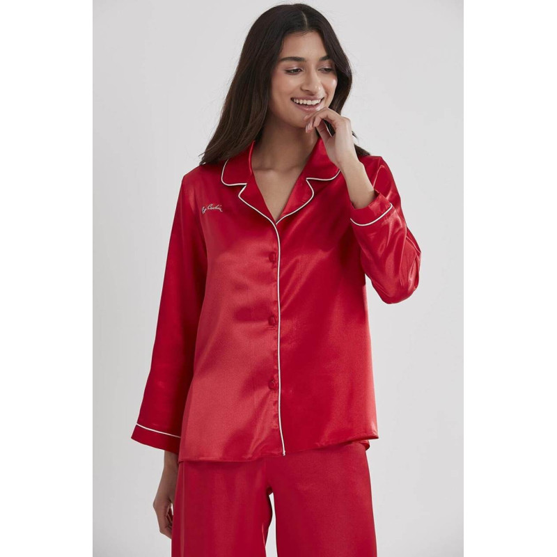 Pierre Cardin Saten Kadın Pijama Takımı 1200 Kırmızı