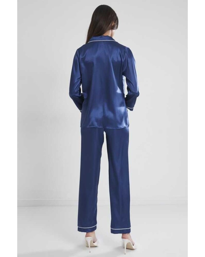 Pierre Cardin Saten Pijama Takımı 1200 Lacivert Pierre Cardin Saten Pijama Takımı 1200 Lacivert