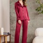 Pierre Cardin Saten Pijama Takımı 1200 Bordo
