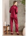 Pierre Cardin Saten Pijama Takımı 1200 Bordo