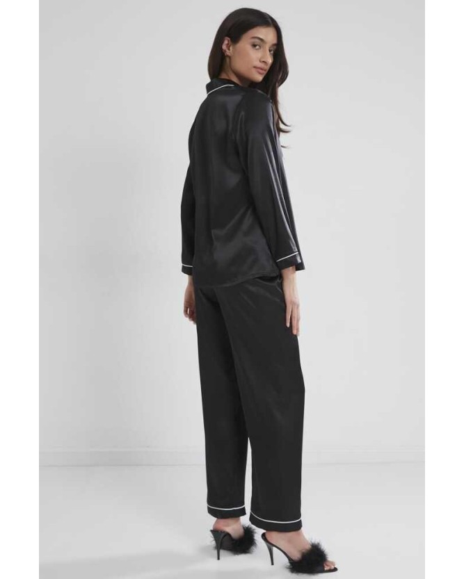 Pierre Cardin Saten Pijama Takımı 1200 Siyah Pierre Cardin Saten Pijama Takımı 1200 Siyah