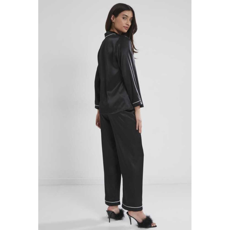 Pierre Cardin Saten Pijama Takımı 1200 Siyah