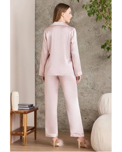 Pierre Cardin Saten Pijama Takımı 1200 Pudra