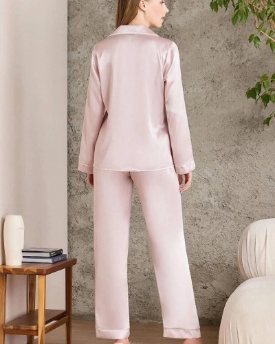 Pierre Cardin Saten Pijama Takımı 1200 Pudra Pierre Cardin Saten Pijama Takımı 1200 Pudra
