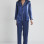 Pierre Cardin Saten Pijama Takımı 1200 Lacivert