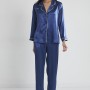 Pierre Cardin Saten Pijama Takımı 1200 Lacivert
