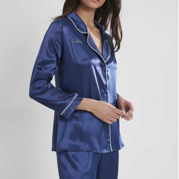 Pierre Cardin Saten Pijama Takımı 1200 Lacivert