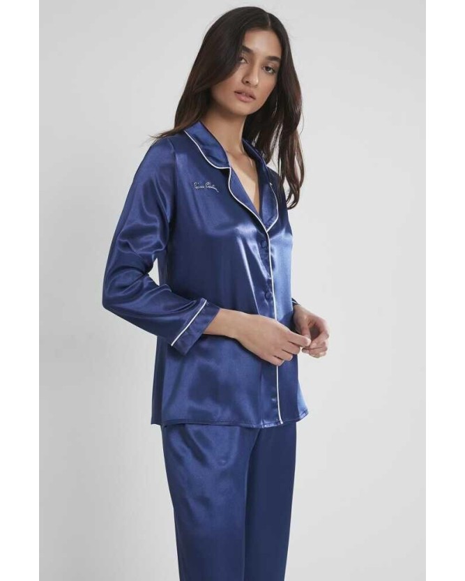 Pierre Cardin Saten Pijama Takımı 1200 Lacivert Pierre Cardin Saten Pijama Takımı 1200 Lacivert