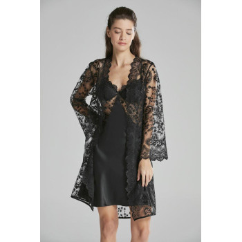 Pierre Cardin Siyah 6'lı Kaplı Midi Gecelik Sabahlık Set 6225 Pierre Cardin Siyah 6'lı Kaplı Midi Gecelik Sabahlık Set 6225