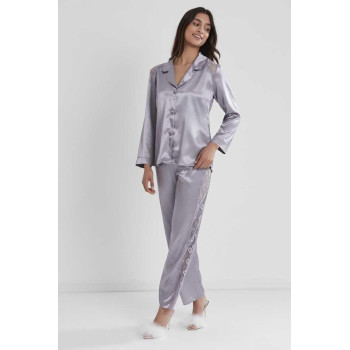 Pierre Cardin Royal Kadın Sırtı Dantel Saten Pijama Takımı 1438