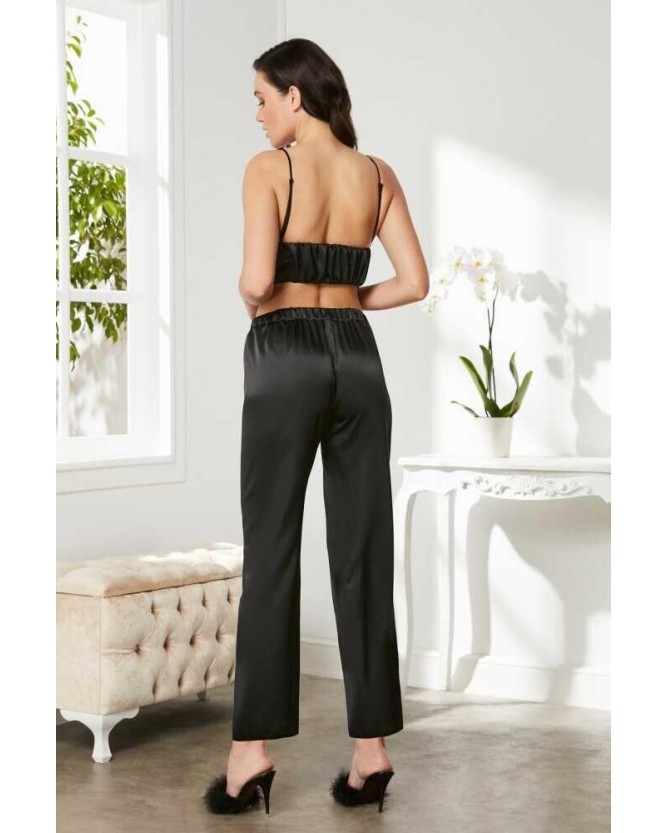 Pierre Cardin Siyah Saten 3'lü Pijama Takım 2075 Pierre Cardin Siyah Saten 3'lü Pijama Takım 2075