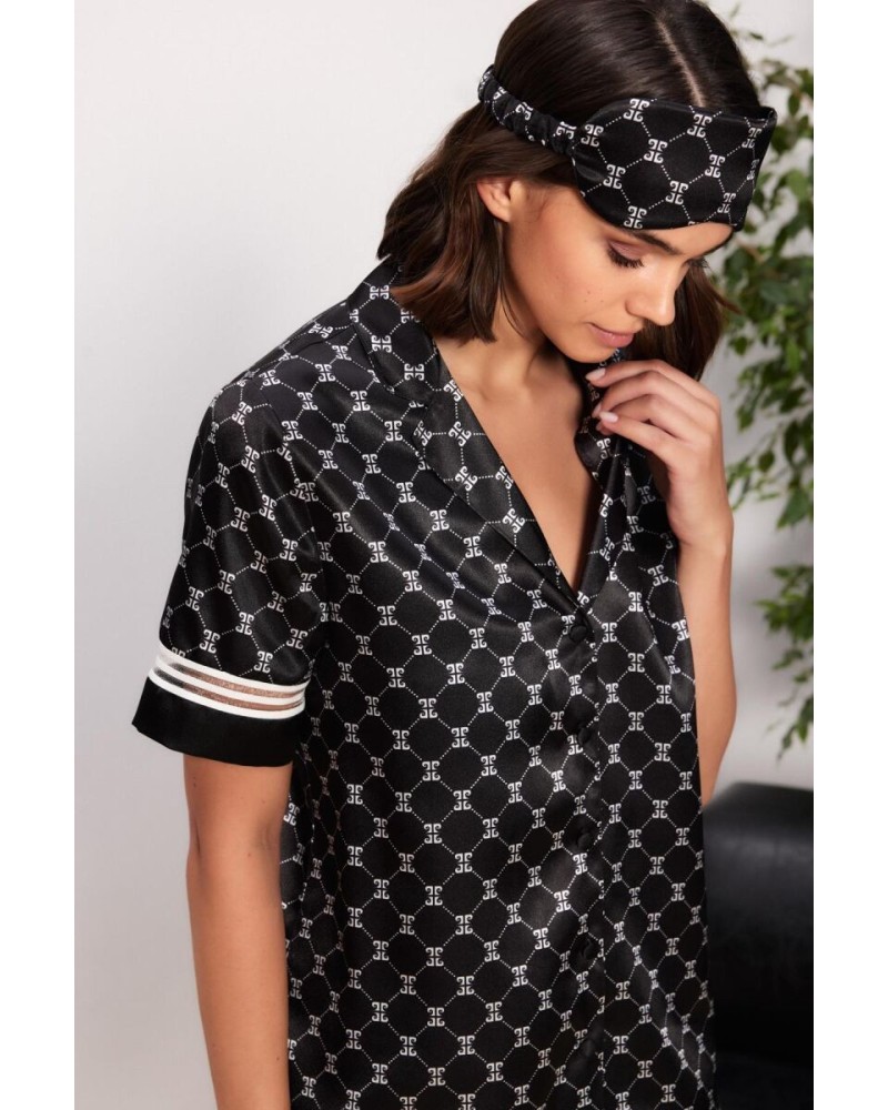 Pierre Cardin Siyah Saten Biyeli Kadın Pijama Şort Takımı 1325 Pierre Cardin Siyah Saten Biyeli Kadın Pijama Şort Takımı 1325