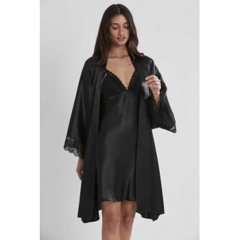 Pierre Cardin Siyah Sütyen Kaplı Sabahlık Gecelik Set 4250 Siyah Pierre Cardin Siyah Sütyen Kaplı Sabahlık Gecelik Set 4250 Siyah