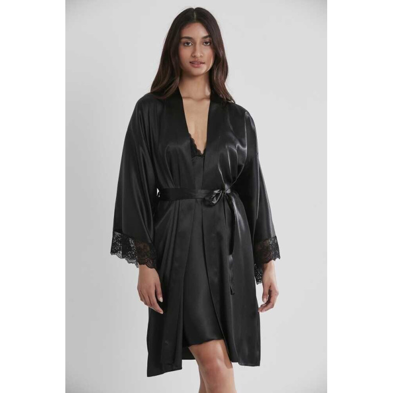 Pierre Cardin Siyah Sütyen Kaplı Sabahlık Gecelik Set 4250 Siyah