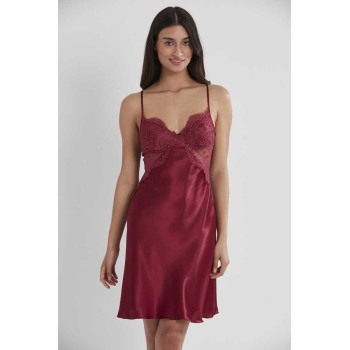 Pierre Cardin Bordo Sütyen Kaplı Sabahlık Gecelik 4025
