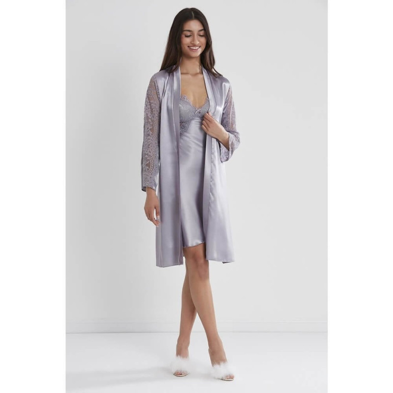 Pierre Cardin Sütyen Kaplı Sabahlık Gecelik 4025 Royal