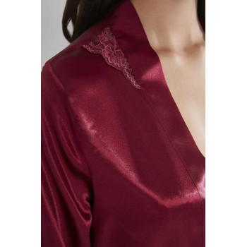 Pierre Cardin Sütyen Kaplı Sabahlık Gecelik Set 4050 Bordo Pierre Cardin Sütyen Kaplı Sabahlık Gecelik Set 4050 Bordo