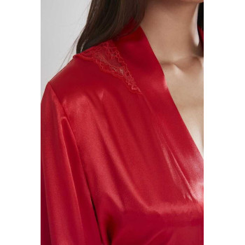 Pierre Cardin Sütyen Kaplı Sabahlık Gecelik Set 4050 Kırmızı Pierre Cardin Sütyen Kaplı Sabahlık Gecelik Set 4050 Kırmızı