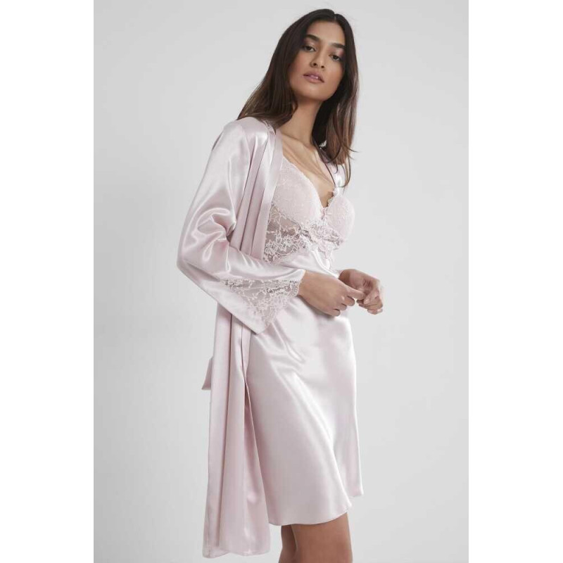 Pierre Cardin Sütyen Kaplı Sabahlık Gecelik Set 4050 Pudra
