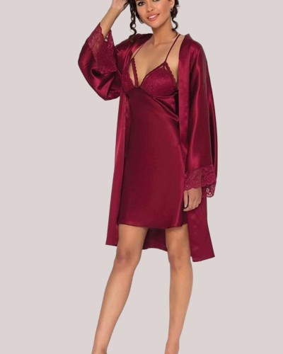 Pierre Cardin Sütyen Kaplı Sabahlık Gecelik Set 4250