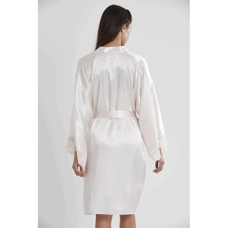 Pierre Cardin Sütyen Kaplı Sabahlık Gecelik Set 4250 Ekru