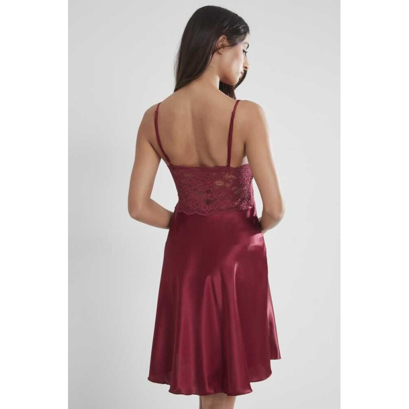 Pierre Cardin Bordo Sütyen Kaplı Sabahlık Gecelik Set 4265