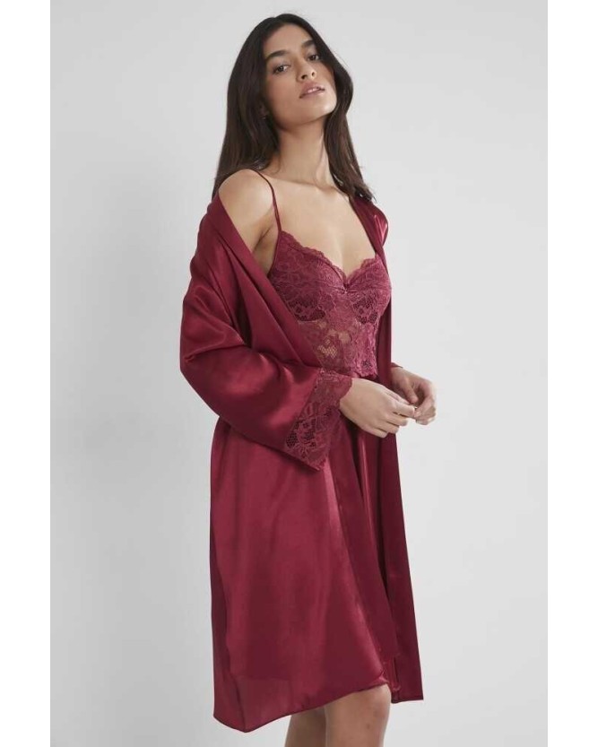 Pierre Cardin Bordo Sütyen Kaplı Sabahlık Gecelik Set 4265 Pierre Cardin Bordo Sütyen Kaplı Sabahlık Gecelik Set 4265