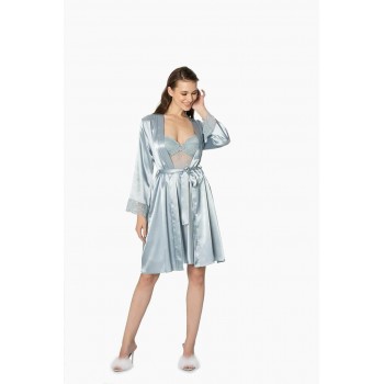 Pierre Cardin Sütyen Kaplı Sabahlık Gecelik Set 4265 Mist