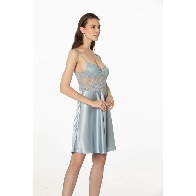 Pierre Cardin Sütyen Kaplı Sabahlık Gecelik Set 4265 Mist